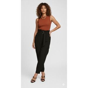 Donna‎ Karan New York Cargo Pants Black Womens Size 12 Tie Belt "Missing Belt"